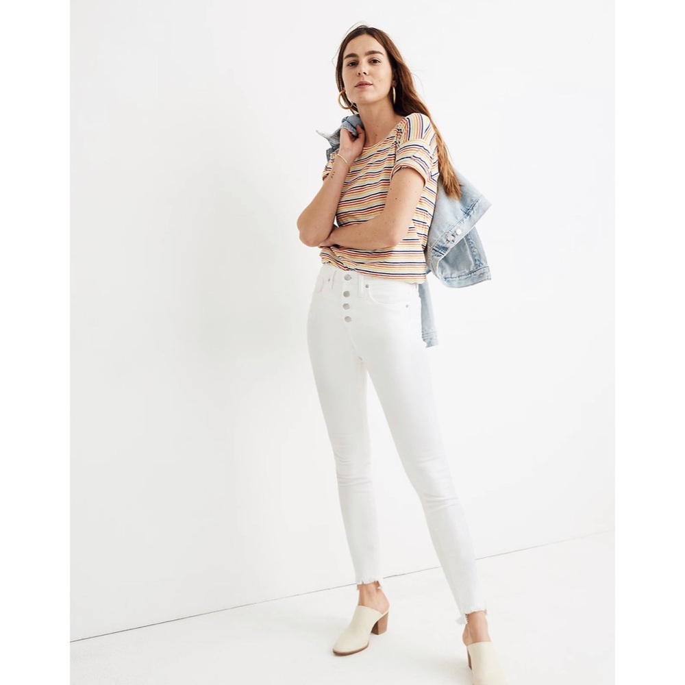 Madewell White 10” High-Rise Skinny Jeans